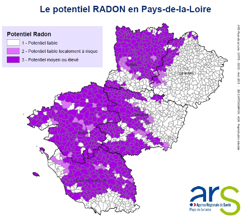 Carte potentiel radon