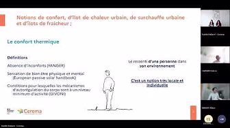 diapositive de garde de la présentation du Cerema sur le confort thermique à la communauté d'axe du PRSE4 Pays de la Loire - Juin 2026
