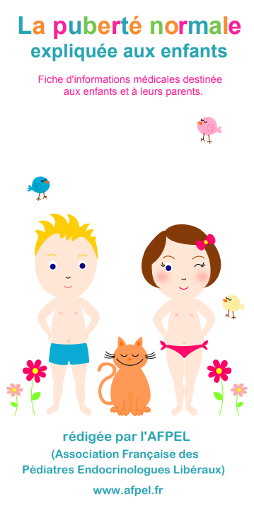Visuel du flyer : la puberté normale expliquée aux enfants